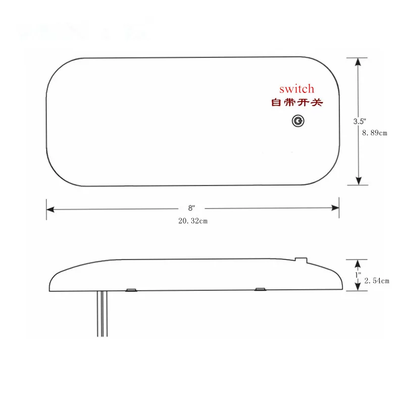 Ультратонкий внутренний светильник для автофургона 12 В белый цвет 3000k|lights roof|light
