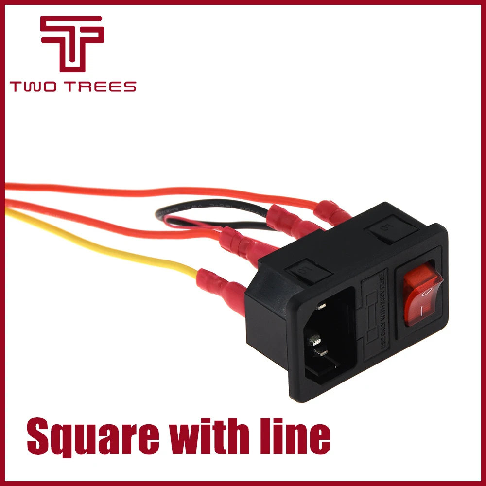 Square with line Детали для 3d принтера 220 В/110 В 6А выключатель питания с предохранителем для 3d принтера DIY аксессуары для 3d принтера - Цвет: Square with line