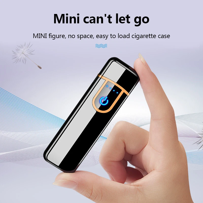 USB Rechargeable Touch Induction Cigarette Windproof Flameless Electronic Lighter Metal Smart Double Side Tungsten | Дом и сад