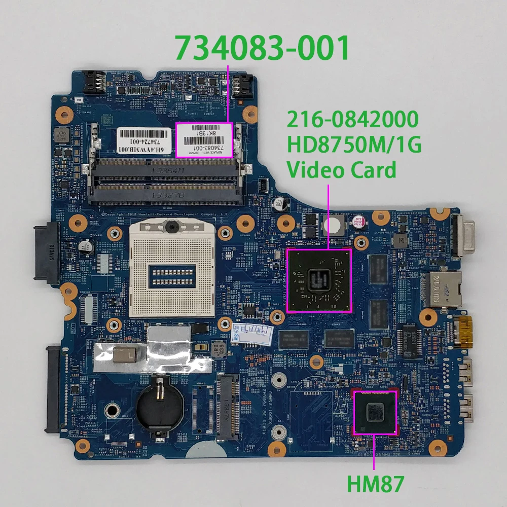 for HP ProBook 440 450 470 G1 Series 734083-001 734083-501 734083-601 12241-1 48.4YW04.011 HM87 1GVram Laptop Motherboard Tested