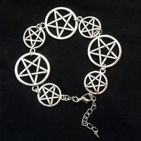 2020 fashion wicca pentagram charm bracelet witchcraft witch magicpagan jewelry tibetan silver color creative bracelet