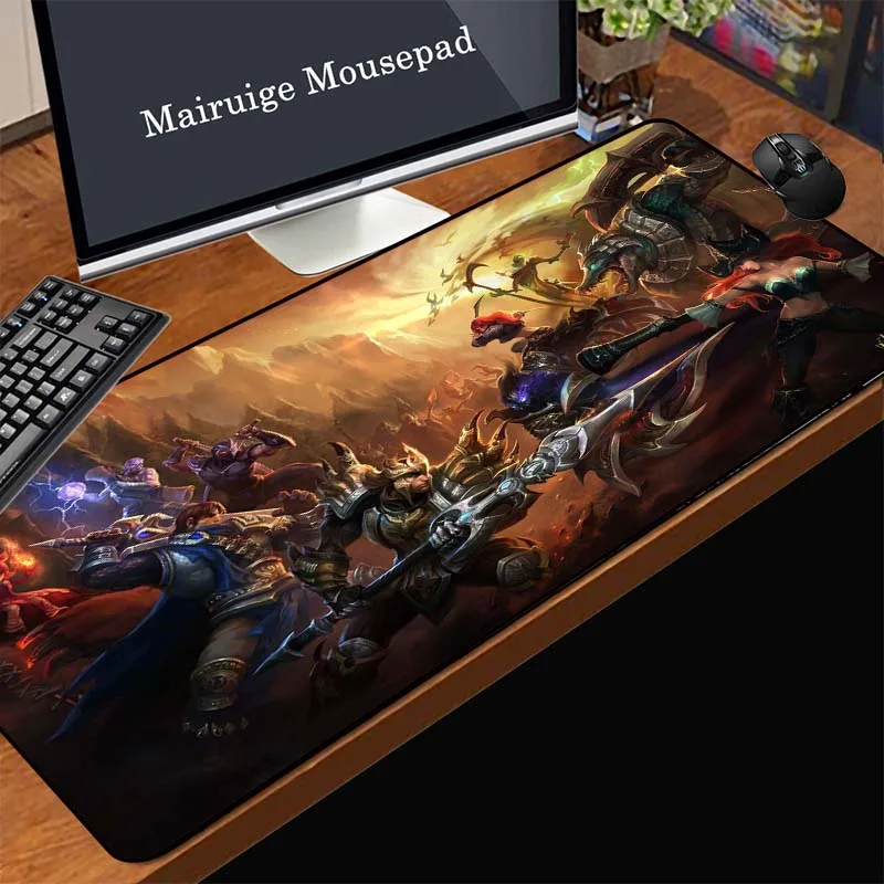 Большой игровой коврик для мыши MairuigeLOL Hero Pinnacle Battle черный плотный резиновый