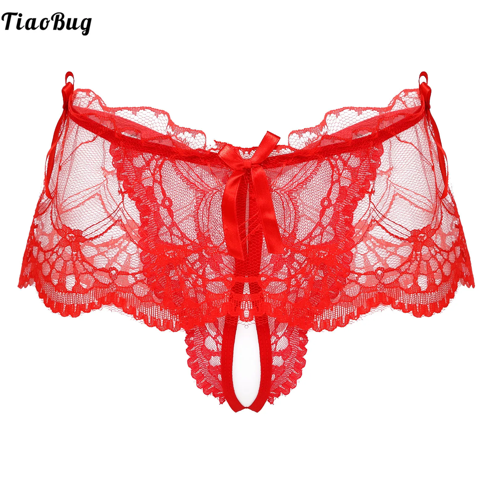 

Трусики-стринги TiaoBug мужские, кружевные, с вырезом, с Т-образной спинкой