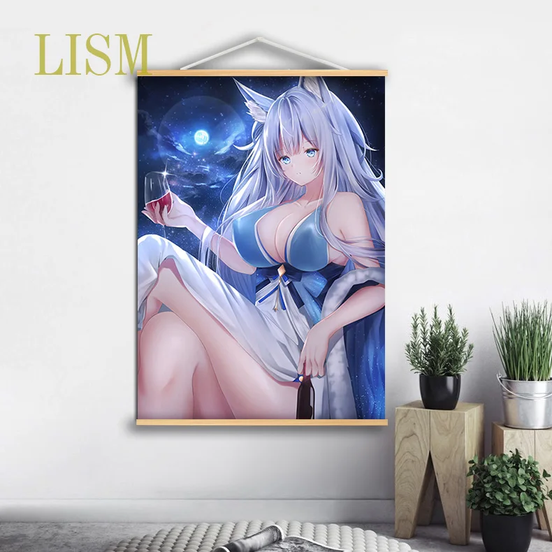 Популярный милый аниме-постер на стену с Аниме Манга из аниме Азур Лейн свиток