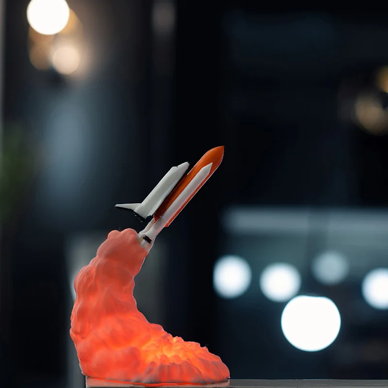 3D печать Космический Шаттл светильник светодиодный ночник USB перезаряжаемая ракетная лампа поддержка дропшиппинг - Испускаемый цвет: C