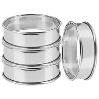 6pcs circular stainless steel tart ring bottom tower pie cake mould baking toolsheat resistant cake mousse ring
