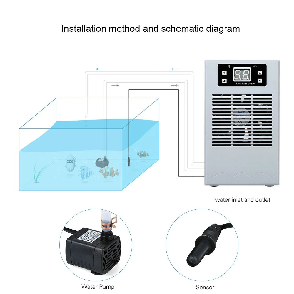Беспроводной контроль аквариума водяного охлаждения Нагреватель температуры