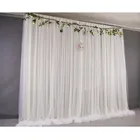 Фоны из ледяного шелка для свадебной вечеринки, драпировка, марля, 2 х2 м, занавеска, фоновое украшение, белая ткань, марлевая сетка, панели для свадебной фотобудки