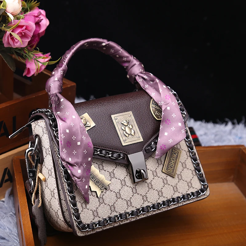 

Genuine Leather Handbags 2021 New Badge Handbag All-match Large-capacity Shoulder Messenger Small Square Bag Sac A Main Femme