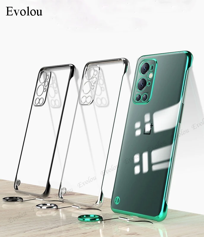 slim plating frameless phone case for oneplus 9 pro transparent hard bumper cover one plus 8t 8 pro 19pro clear shell capa free global shipping