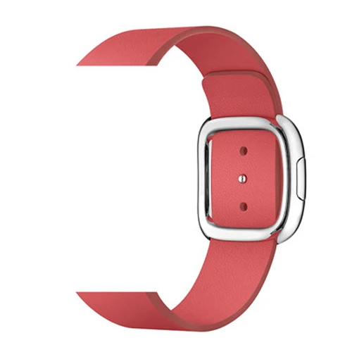 6- Peony Pink Ремешок для apple watch 42 мм 38 мм 44 мм 40 мм correa iwatch band 5 4 3 современный кожаный браслет с пряжкой аксессуары для apple watch 4 - Цвет ремешка: 6- Peony Pink