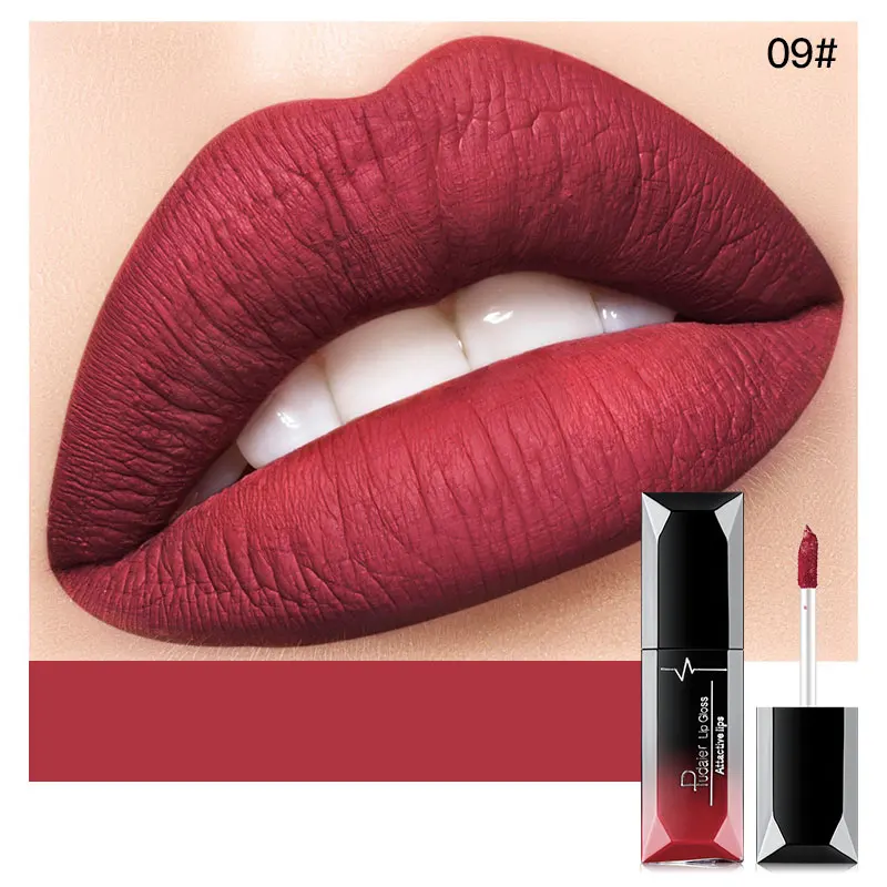 New pattern glitter lipstick makeup new make up lipstick matte Moisturizer Nutritious Long-lasting lip pink cream - Цвет: 09