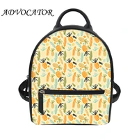 women small backpack fruit printing pu leather rucksack travel bag book bags for teenager girls mochilas mujer de moda