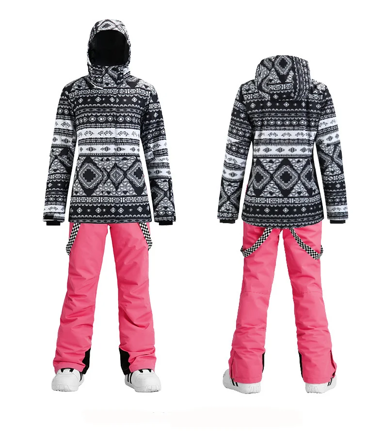Лыжный костюм высокого качества женский зимний ветрозащитный Теплый утолщенный