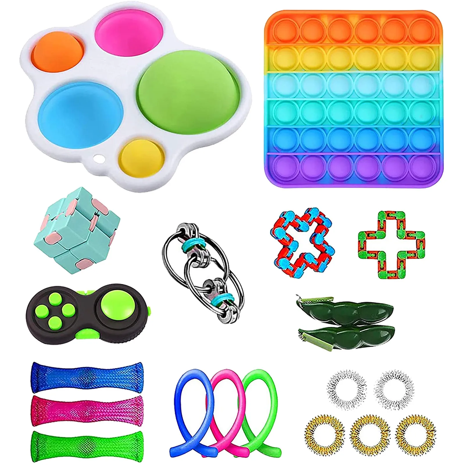 

Fidget Toys Anti-Stress Set Stretchy Strings PopIt Popit Gift Squishy Sensory Antistress Relief Figet Toy for Adults Kids