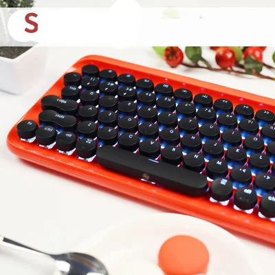 RED S Vision Оригинальная Беспроводная bluetooth-механическая клавиатура Xiaomi Lofree DOT с цветком, цветная игровая клавиатура с помадой, светодиодный подсветка - Цвет: RED S Vision