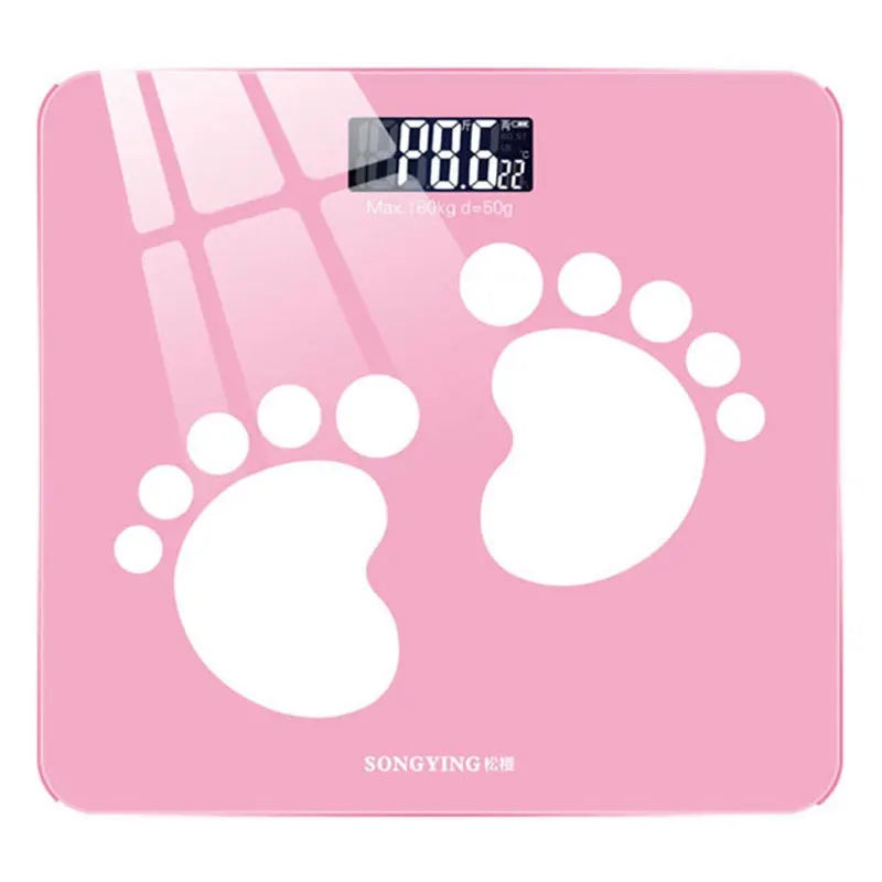 

Digital Weighing Scales Electronic Body Composition Pink Cute Bathroom Scales Led Balance Bascula Inteligente Home Items DI50TZC