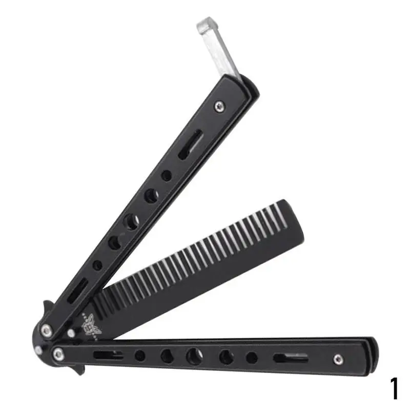 Нержавеющая сталь Серебристый Черный Практика гребень с бабочкой тренировочный