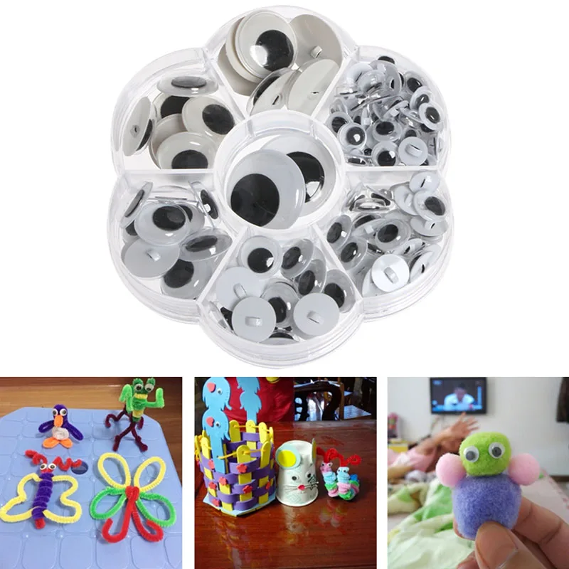 

128pcs Optional Wobbly Wiggly Googly Eyes Toy Animal Scrapbooking DIY Craft C5AF