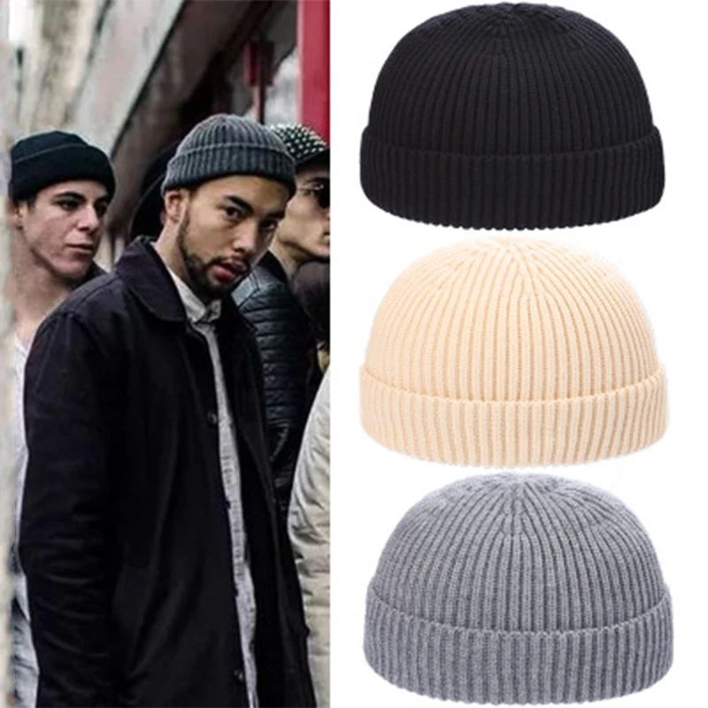 

BeautifulShort Thread Hip Hop Hat Winter Warm Beanies Adult Men Beanie Female Wool Knitted Beanie SkullCap Elastic Hats Unisex