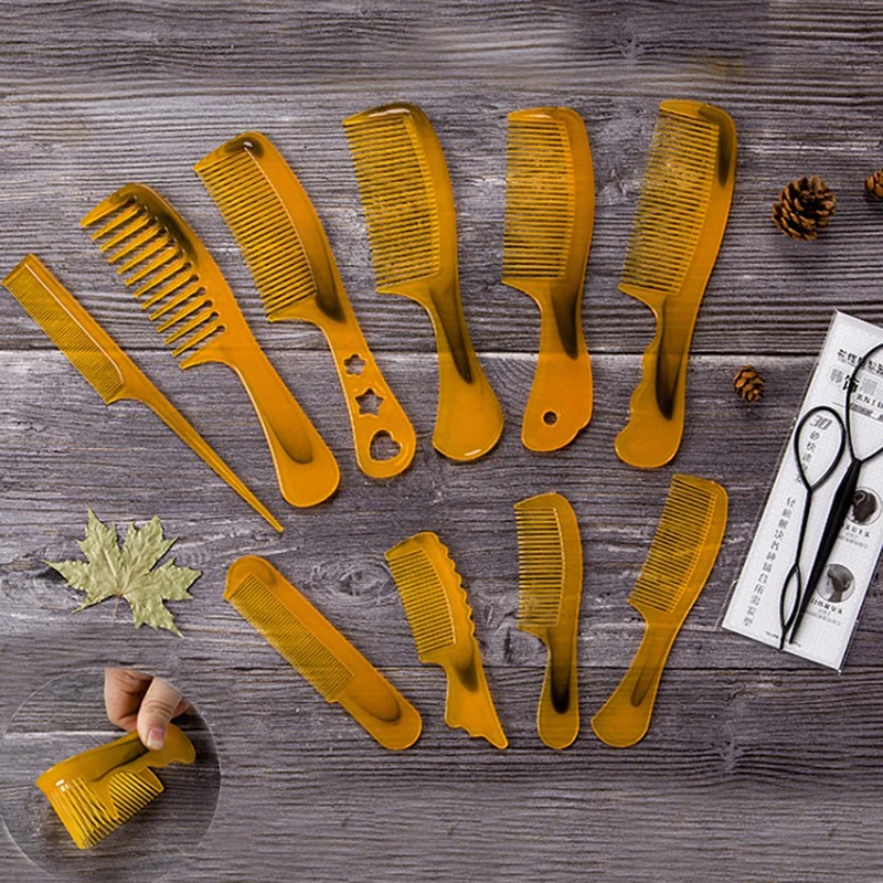 

10PCS Platic Straightening Hair Different Design Combs Set Brush Hairdressing