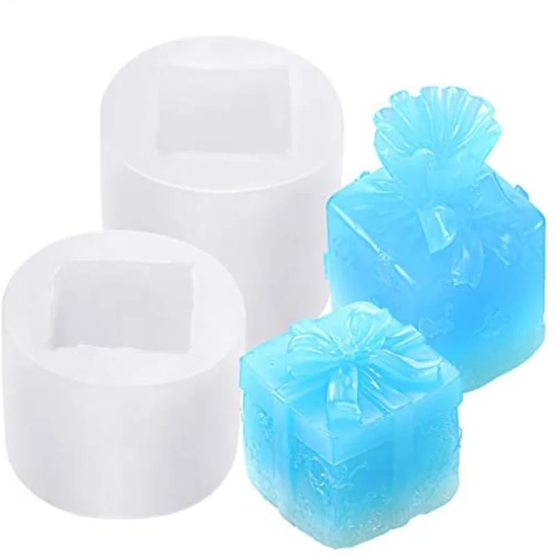 

Silicone Mold Gift Box Christmas Tabletop decoration Aromatherapy Clay Plaster casting Concrete Molds creative Soap Candle Mold