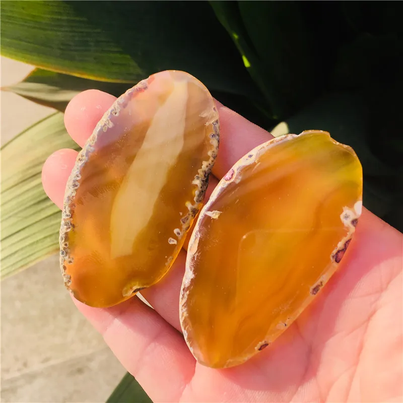 Комплект из 2 предметов природа подвеска Агат ломтик Coaster желтый кварцевый и