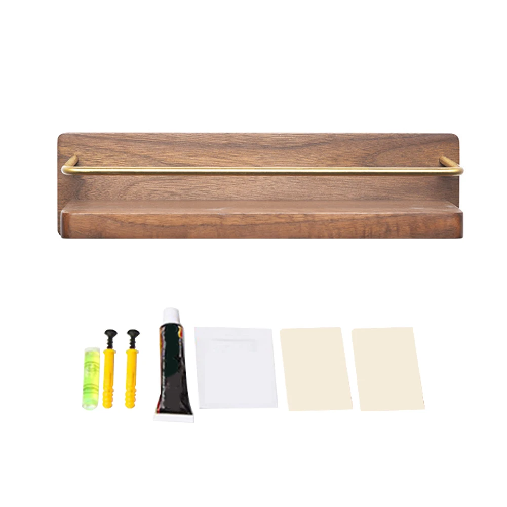 

Wall Mounted Display Storage Hotel Bathroom Rack Wooden Floating Shelf Bedroom Easy Install For Shower Living Room Home Toilet