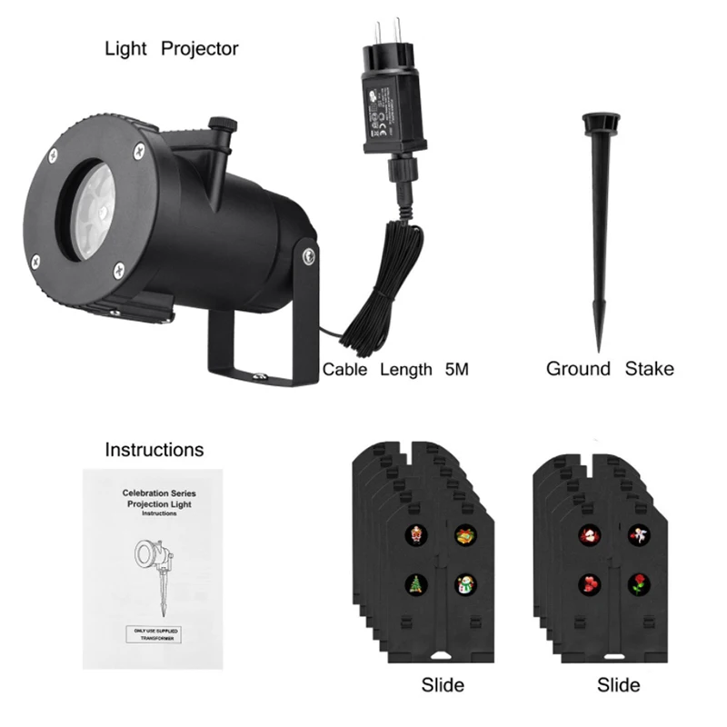 12 узор открытый водонепроницаемый светодиодный рождественский снежинка