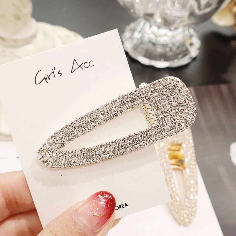 

Korean Crystal Hairpins Women Hair Jewelry Fashion Simulation Pearl Gold Barrettes Clips Pins Wedding Bridal Tiara Accessories