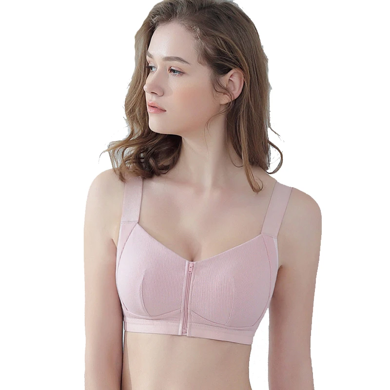 Для женщин Беспроводной Fornt застежка бюстгальтер полный охват Большие размеры