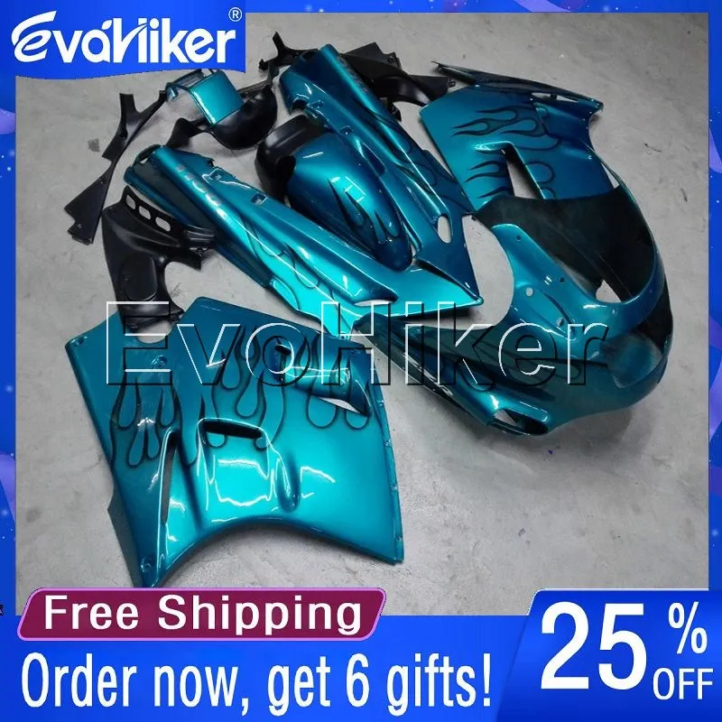 

Custom motorcycle cowl for ZX-11 91 92 93 94 95 96 97 98 99 00 ZZ-R1100 1990-2001 ABS fairing light blue+gifts