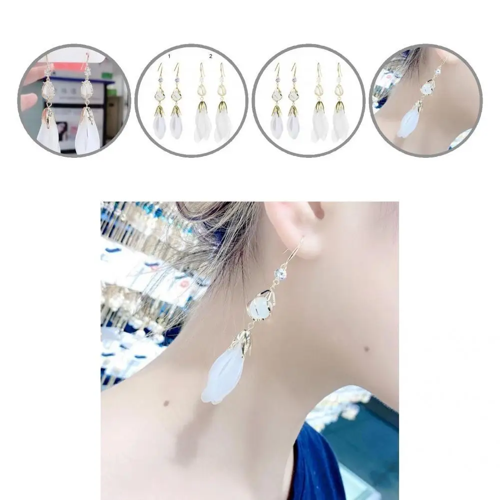 1 пара серьги-подвески с искусственным опалом | Украшения и аксессуары