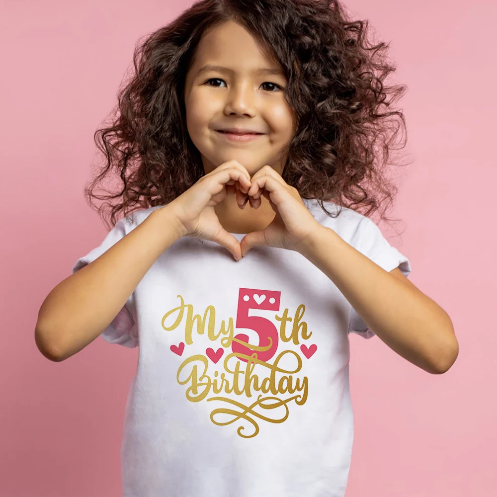 

Летняя футболка с коротким рукавом для девочек и мальчиков, на день рождения