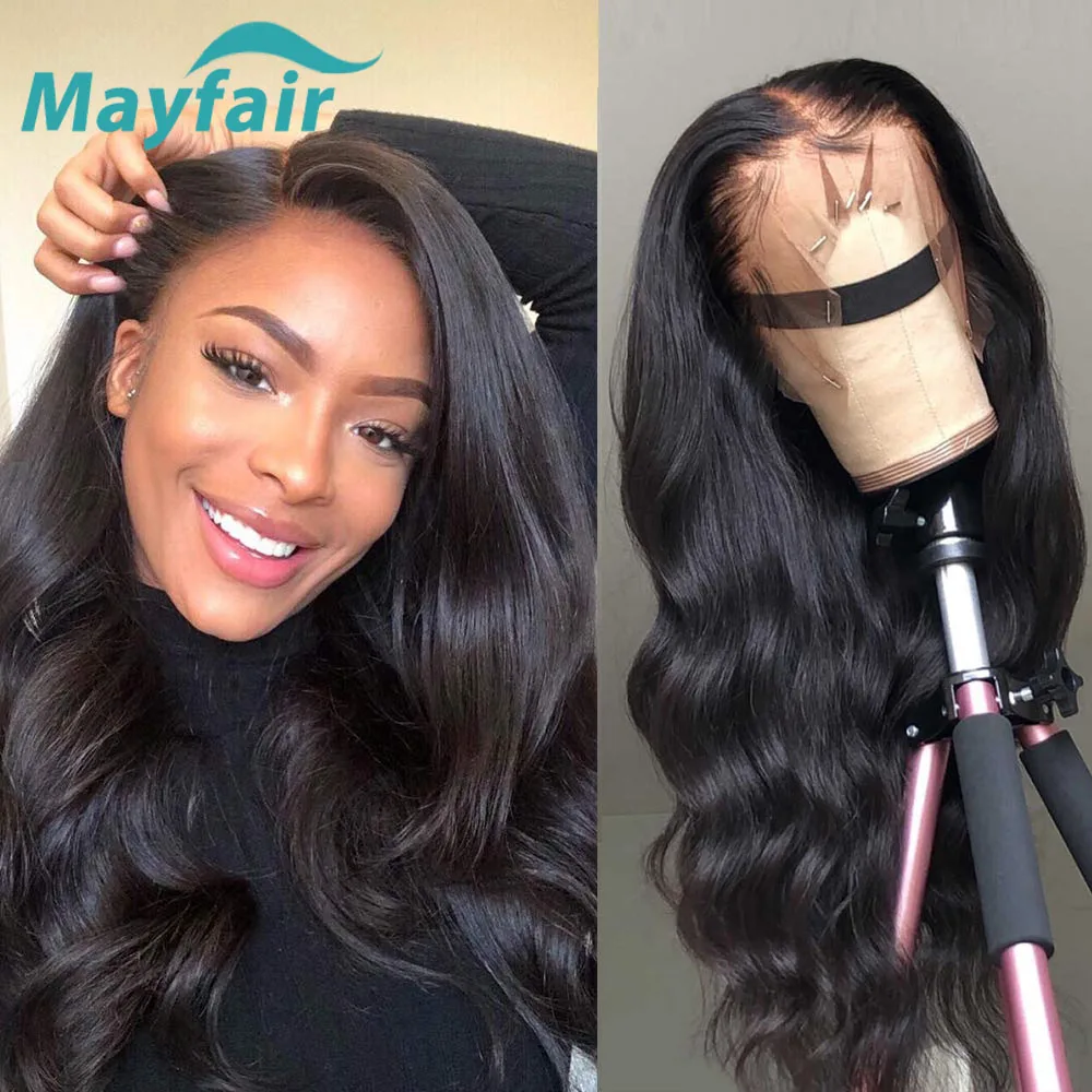 Парики Mayfair из человеческих волос с волнистыми волосами 13x6x1 HD прозрачные на сетке