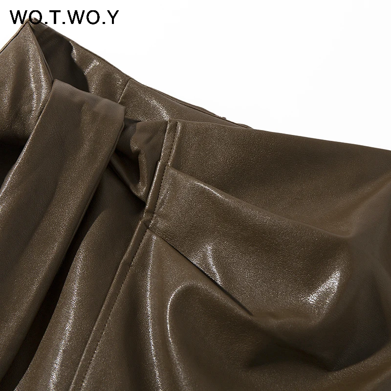 Женская офисная юбка WOTWOY формальная плиссированная до середины икры с бантом