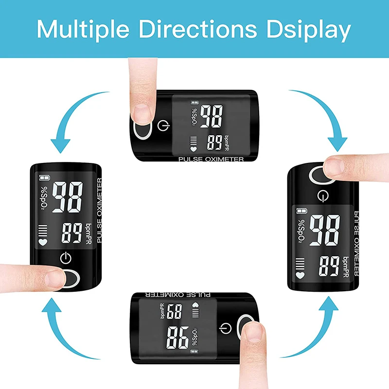 Пульсоксиметр Пальчиковый светодиодный бытовой прибор для измерения кислорода