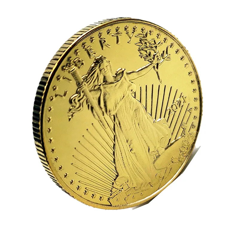 

1 oz Fine Gold Collectibles Coins 2021/2016 United Statue of America Liberty Challenge Coin New Year Gift exquisite Collection