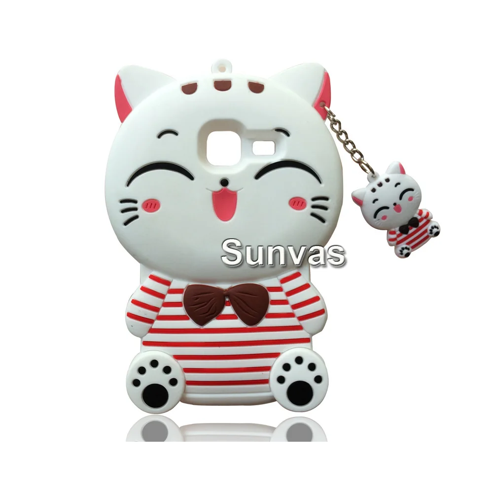 White Striped Cat Для Samsung Galaxy J3 J5 J7 A5 A7() 3D мультфильм привлекательный мягкий силиконовый чехол на заднюю крышку для J3 J5 J7 A5 A7 чехол для телефона в виде ракушки - Цвет: White Striped Cat