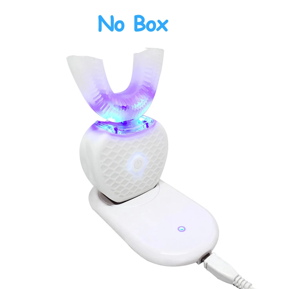 White without box 360 Degrees Intelligent Automatic Sonic Electric Toothbrush U Type Tooth Brush Tooth Teeth Whitening USB Charging Dental Scaler - Цвет: White without box