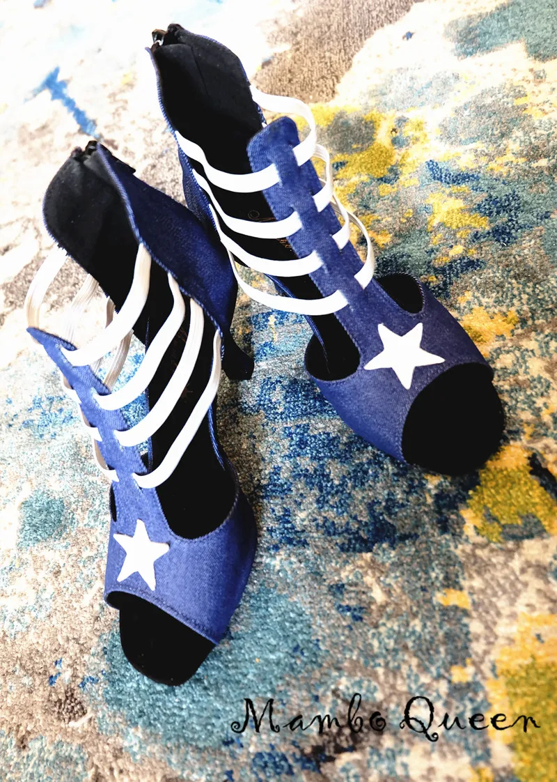Туфли женские для латиноамериканских танцев сальсы бальных джинсы с мягкой