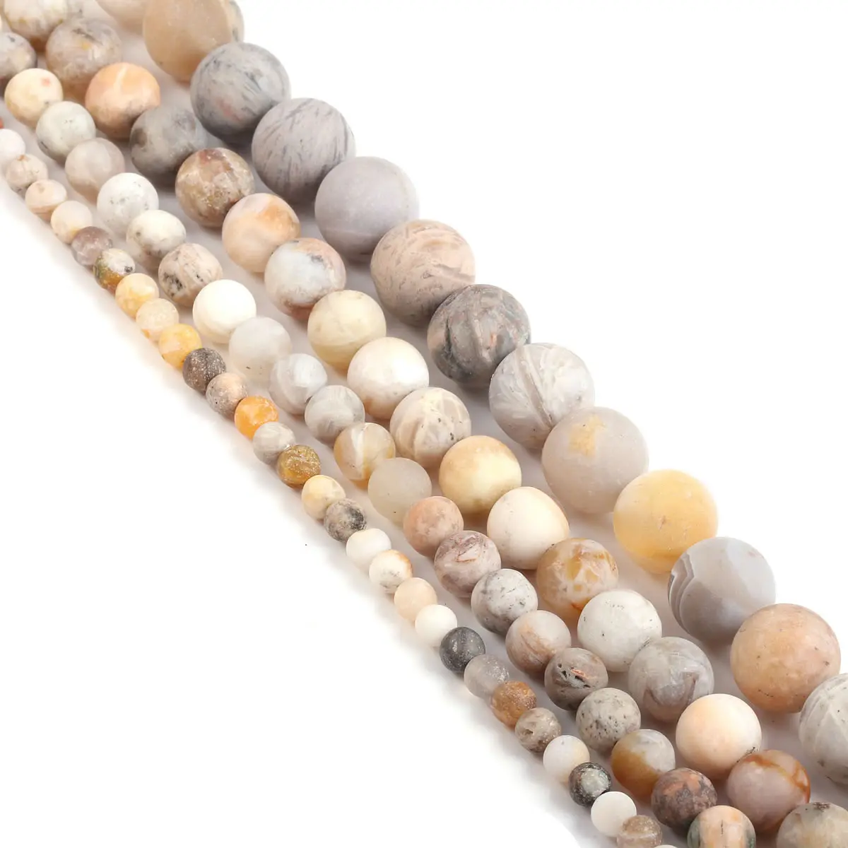 

Frosted Bamboo Leaves Agates Round Beads 4 6 8 10mm New Natural Beads for Jewelry Making Diy Jewelry Accessories
