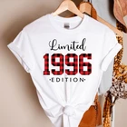 Рубашка с леопардовым принтом 1996, футболка для 25-й вечевечерние НКИ в подарок на день рождения, ограниченная серия 1996, Винтажная летняя футболка из 100% хлопка для женщин