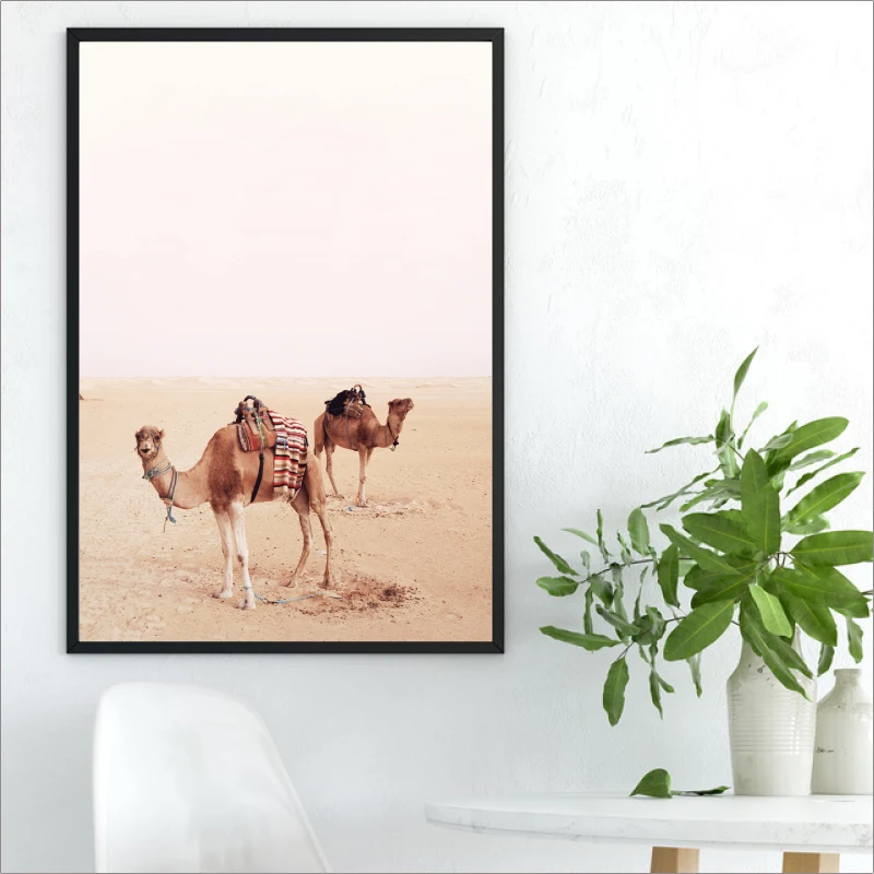 

Desert Landscape Camel Art Prints And Poster Wall Pictures Canvas Painting For Living Room Boho Art Home Decoration