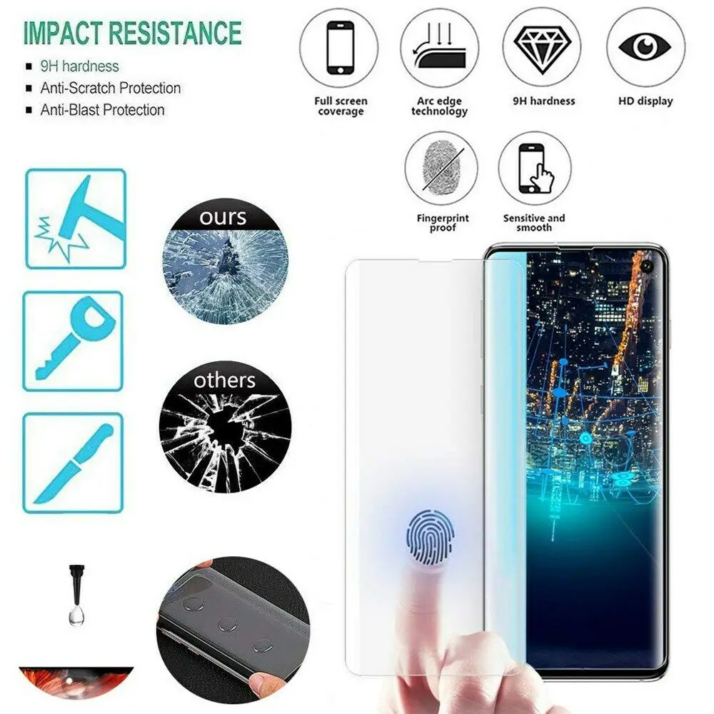 Нано протектор экрана с жидкостью для Samsung Galaxy S21 Ultra S10 Plus закаленное стекло