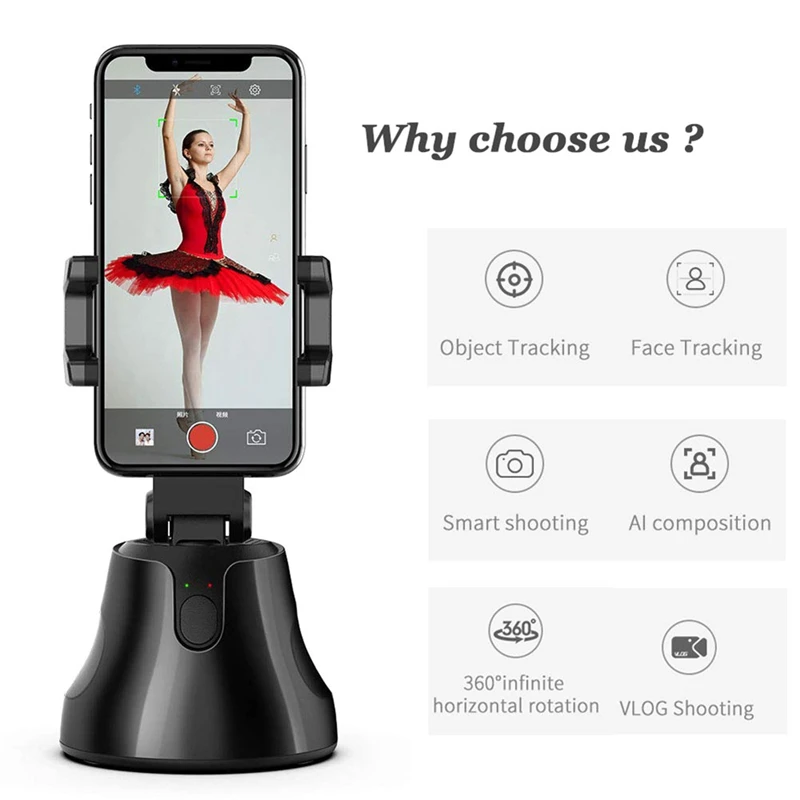 Handheld Gimbal Smartphone Photo Stand 360 ° Infinite Horizontal Rotation AI Recognition Object Tracking Smart Following Holder |