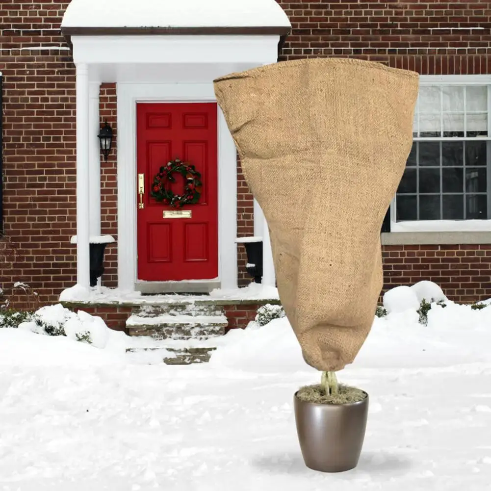 

Plant Covers Breathable Frost-proof Anti Insect Flax Frost Blanket Pouch for Garden
