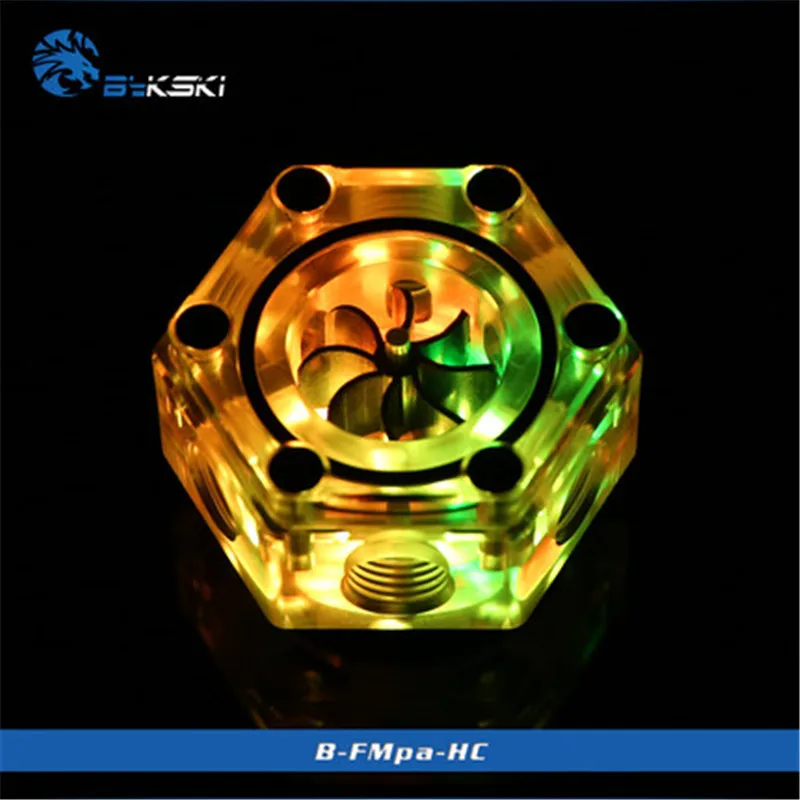 Bykski водоохлаждающий расходомер прозрачный акриловый G1/4 RBW 5V AURA система освещения