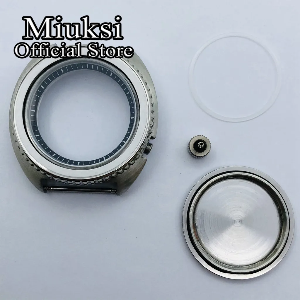

Miuksi 45mm silver blakc rose gold sterile case sapphire glass stainless steel watch case fit NH35 NH36 movement