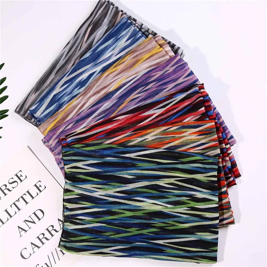 Женские новейшие модные шали с принтом лотоса Длинный мягкий шарф Дамская